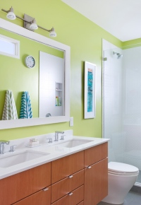 цитрусовый зеленый цвет в ванной